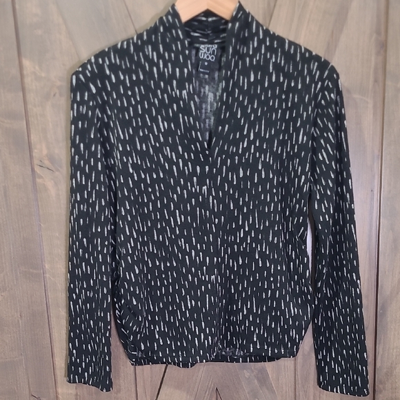 SUNO Jackets & Blazers - Clara Sun Woo Black and White Patterned Long Sleeve Top